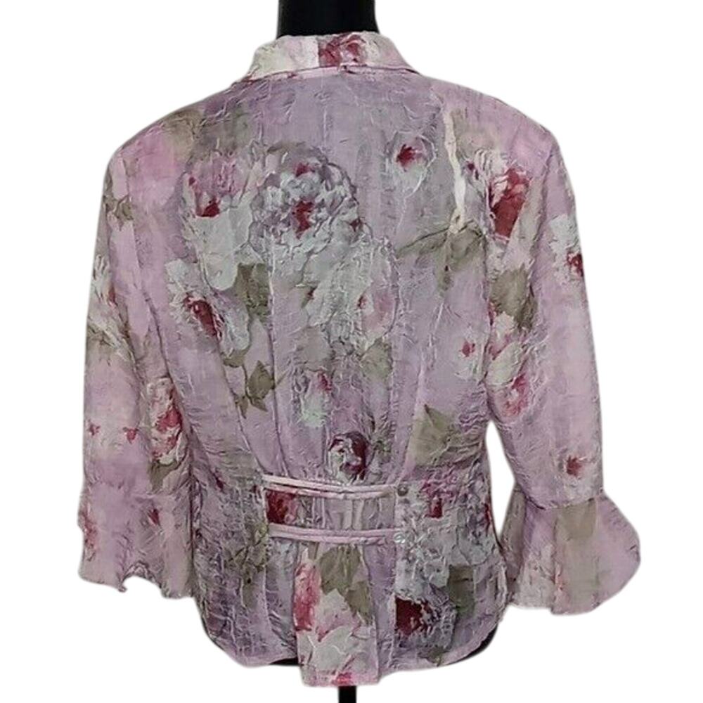 R & M Richards Vintage Lilac Floral & Feminine Blouse - 14 - Picture 5 of 9